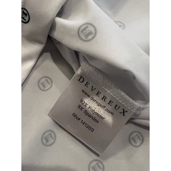 Devereux Golf Polo Mens Small Shirt White All Over Pattern Polo - Picture 7 of 7